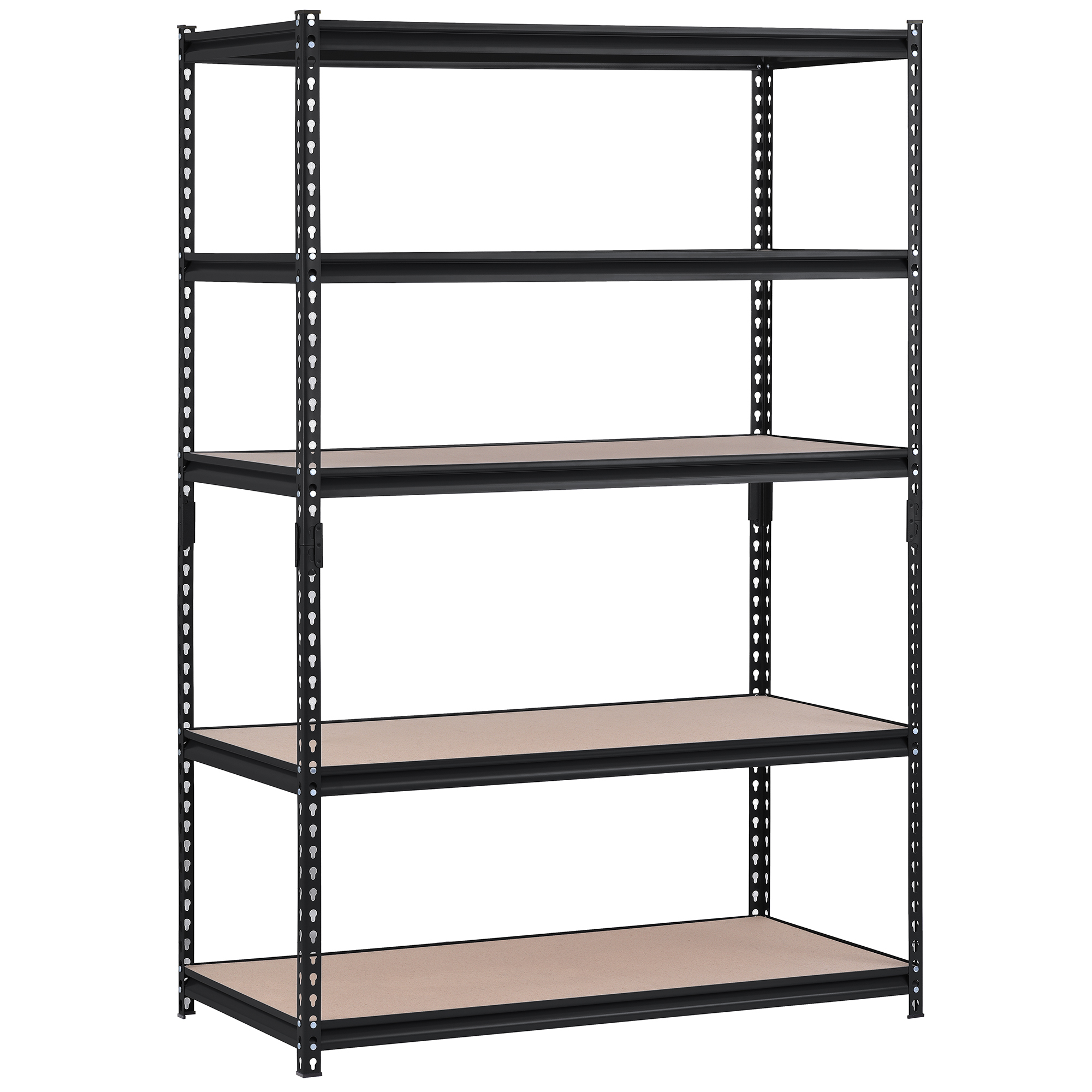 Edsal Muscle Rack, Black 5 Tier Shelving Unit, Width 48 in, Depth 24 in, Material Steel, Model# UR245P-BLK